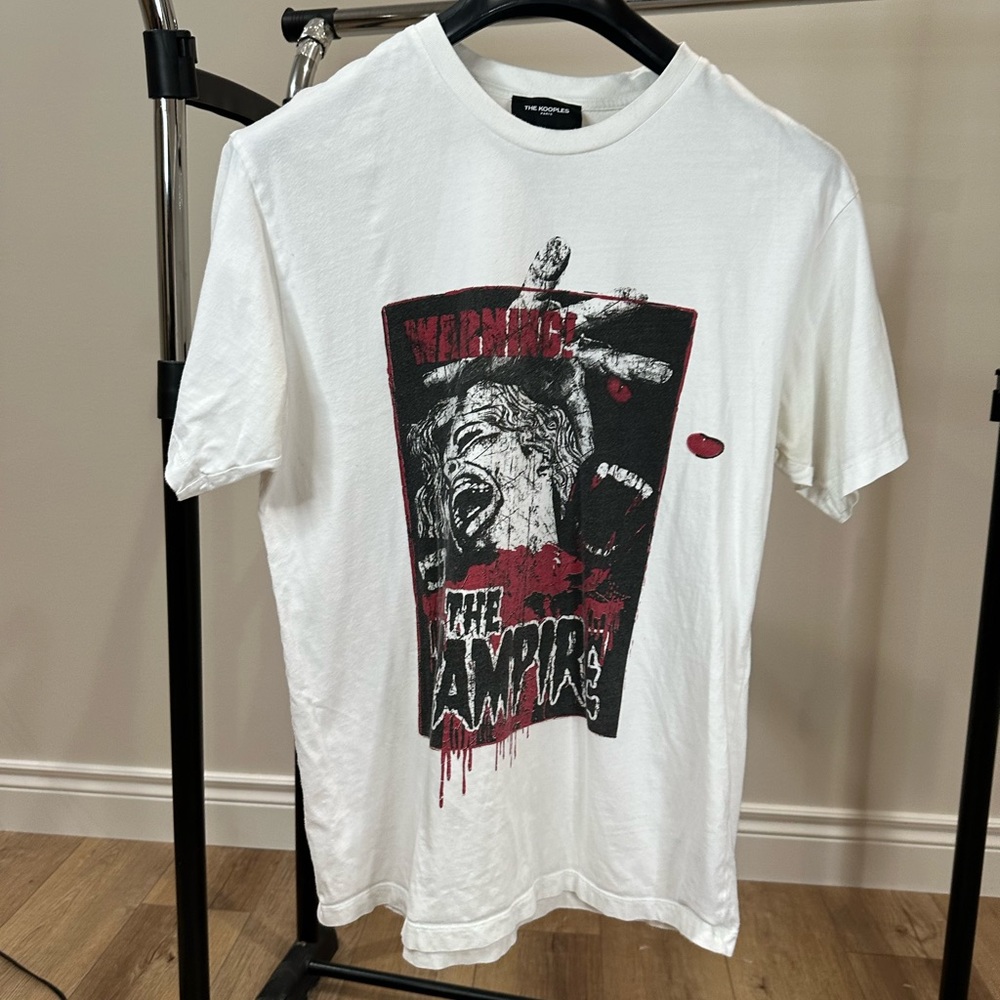 THE KOOPLES beware of vampire tshirt white red